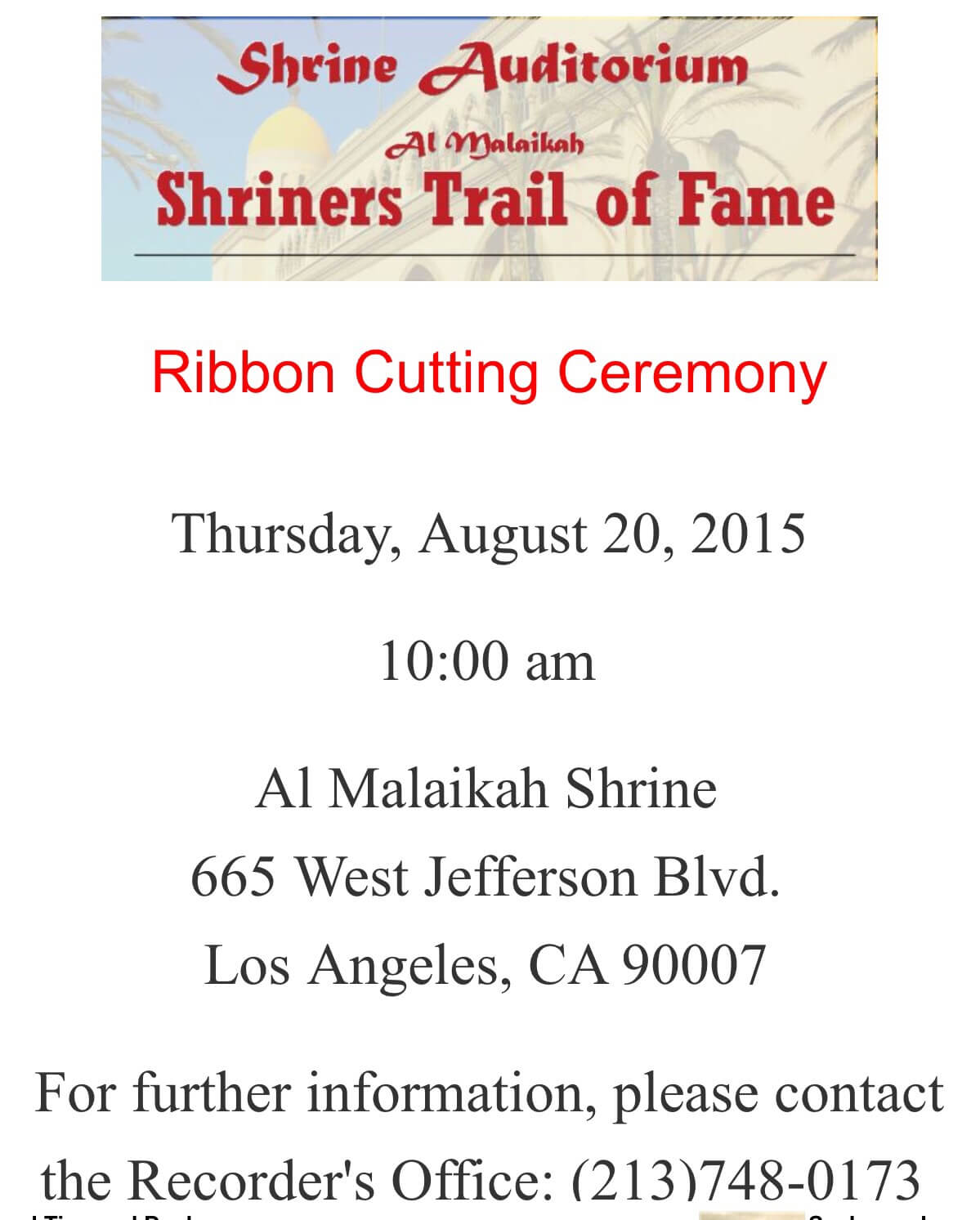 Shriners Trail of Frame