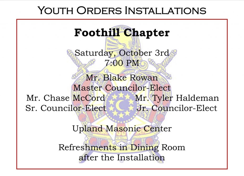 Masonic Life Network » Blog Archive » Foothill Chapter Order of