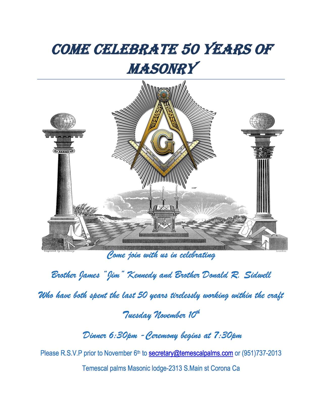 Come Celebrate 50 Years Of Masonry