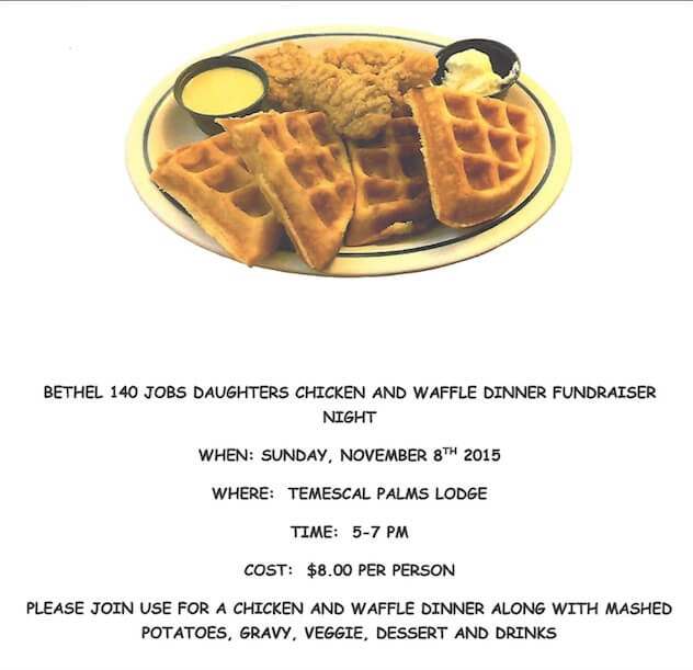 Chicken and Waffle Dinner Fundraiser for Bethel 140