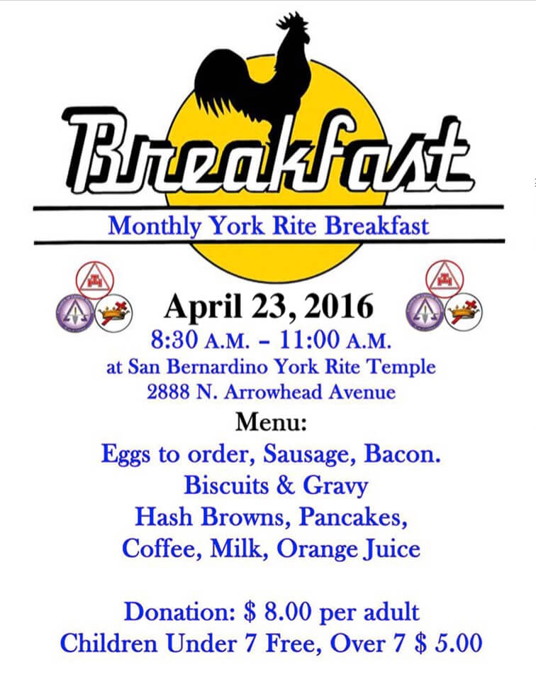Monthly York Rite Breakfast