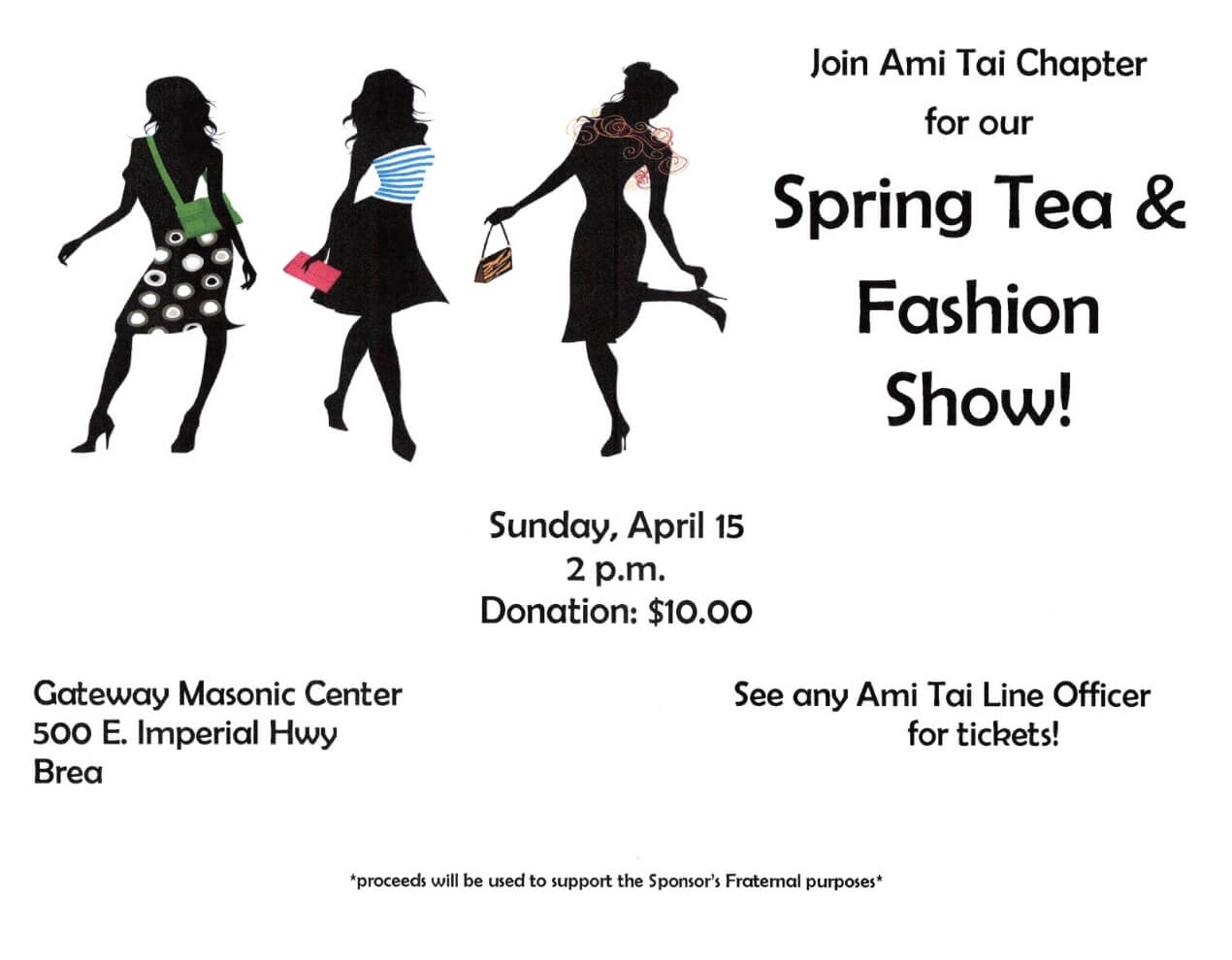 Join Ami Tai Chapter OES – Spring Tea & Fashion Show