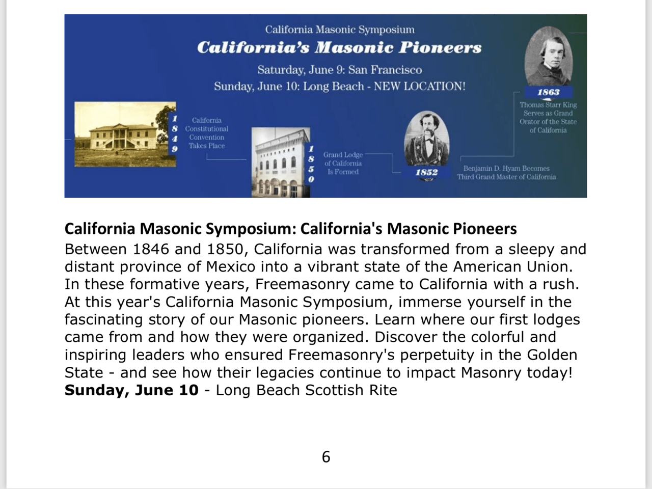 California Masonic Pioneers – June 10