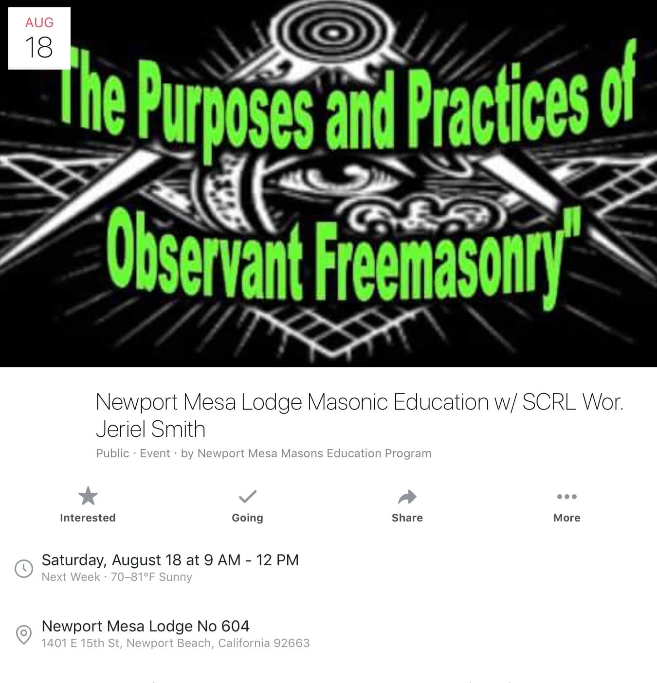 Masonic Education with SCLR Worshipful Jerel Smith