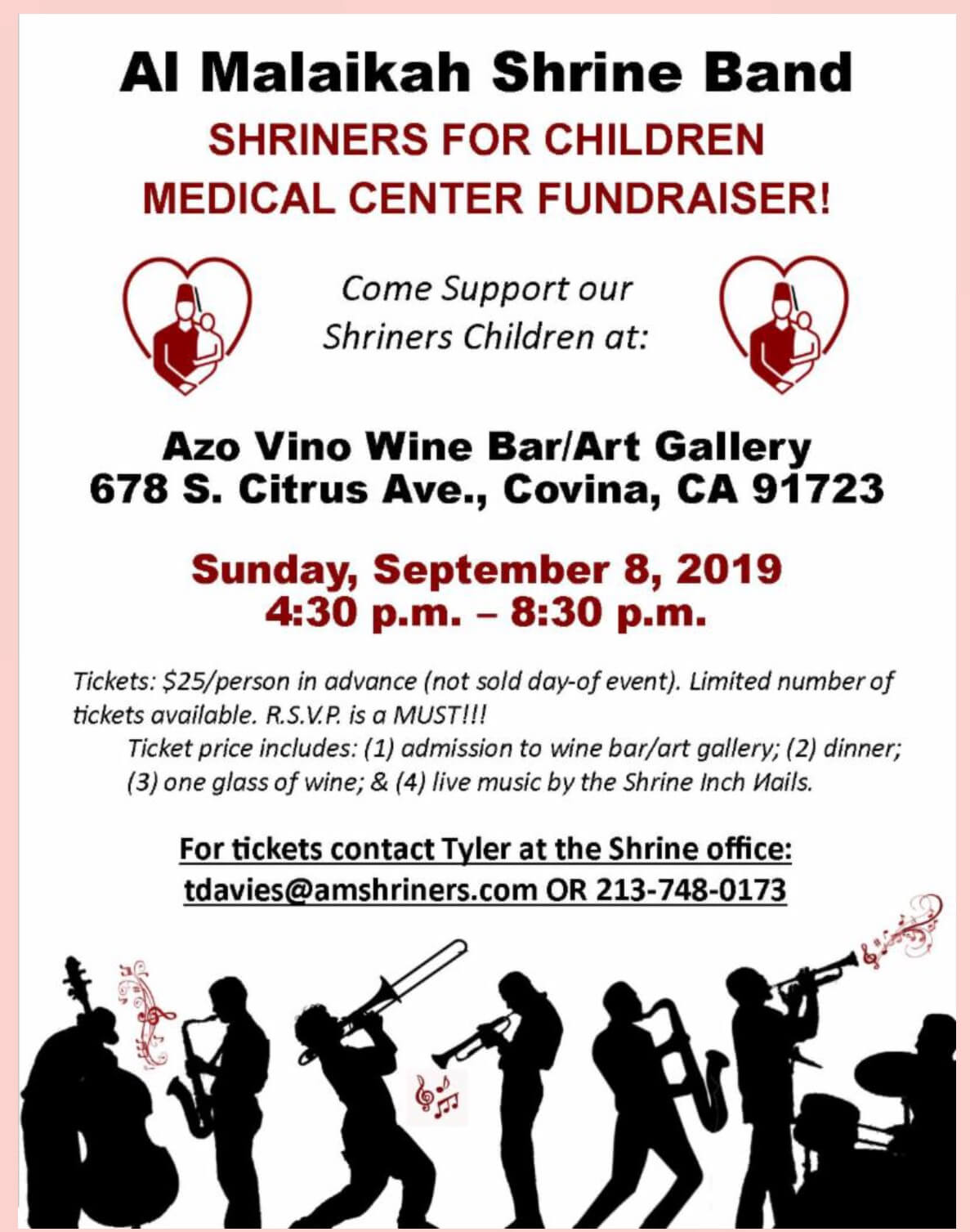 September 8, 2019 Al Malaikah Shrine Band Fundraiser