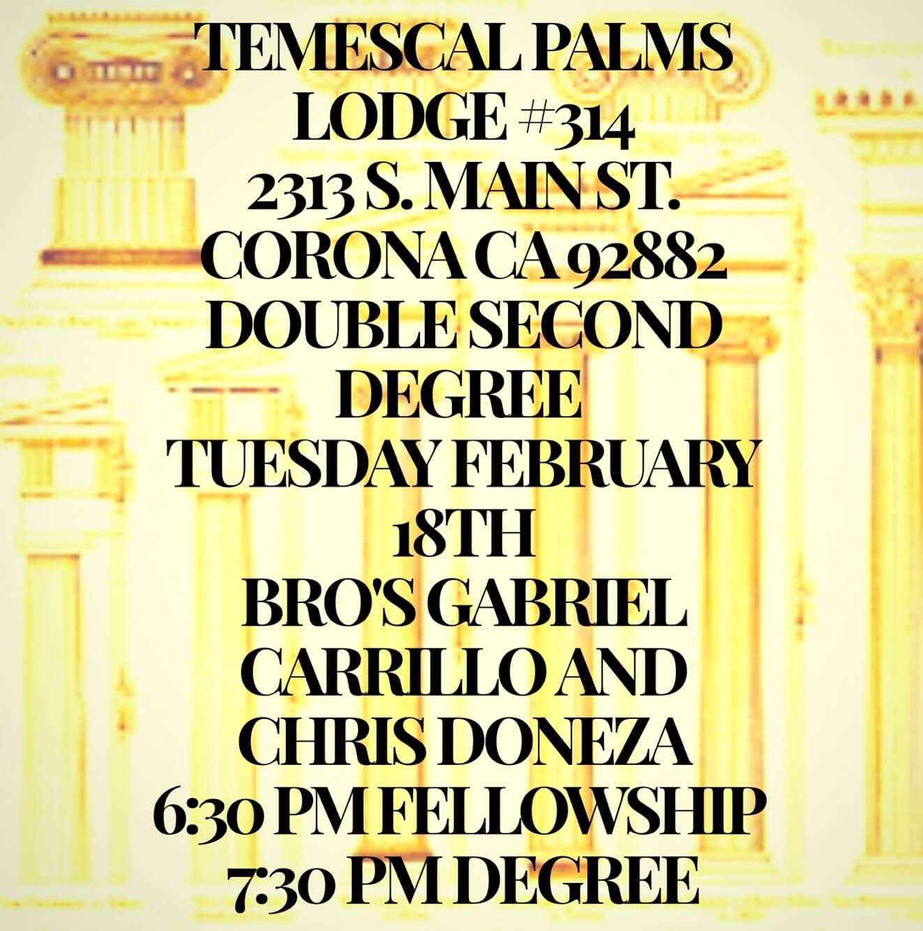 Double Second Degree Temescal Palms